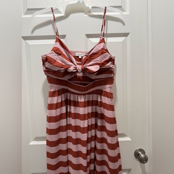 ALC Laurel Maxi Dress in Rust & Lavender Stripe Size 14 - Picture 10 of 14